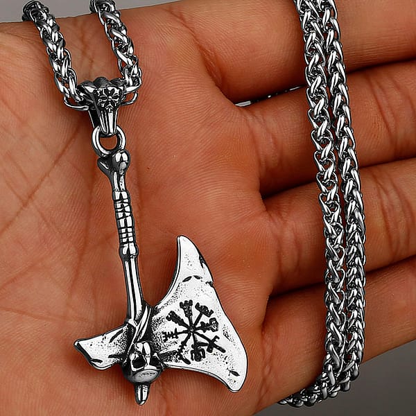 Viking Axe Necklace Pendant Valknut Stainless Steel Viking Men s Valknut Boyfriend Gift Jewelry Factory Manhattan ehted